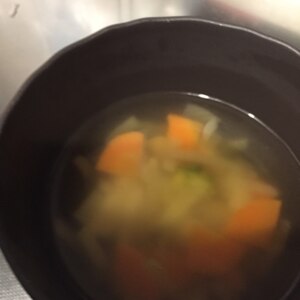 野菜とウインナーのコンソメスープ